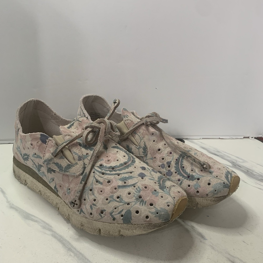 OTBT Off The Beaten Track 'Lunar' women's floral suede leather sneakers sz 8.5 M